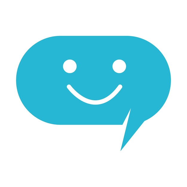 El icono de emoji de la cara sonriente de la burbuja de chat de habla