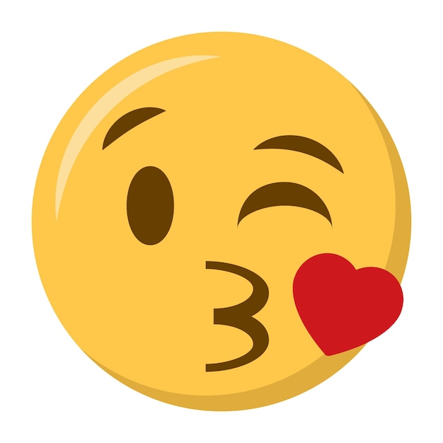 El icono del emoji de la cara soplando un beso
