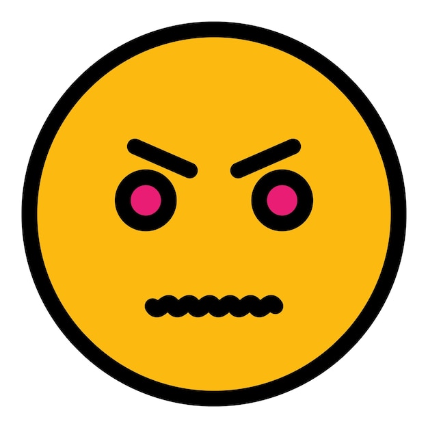 Icono de emoji enojado Esquema Icono de vector de emoji enojado para diseño web aislado en color plano de fondo blanco