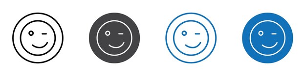 El icono de emoji de guiño es plano y se puede editar.