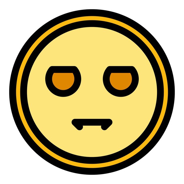 Icono de emoji serio Esquema Icono de vector de emoji serio para diseño web aislado en color de fondo blanco plano