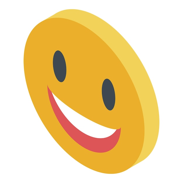 Icono de emoji sonriente Isométrico del icono de vector de emoji sonriente para diseño web aislado sobre fondo blanco