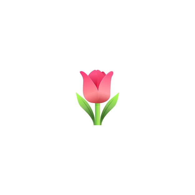 Vector icono de emoji de tulipán flor rosada linda vector aislado