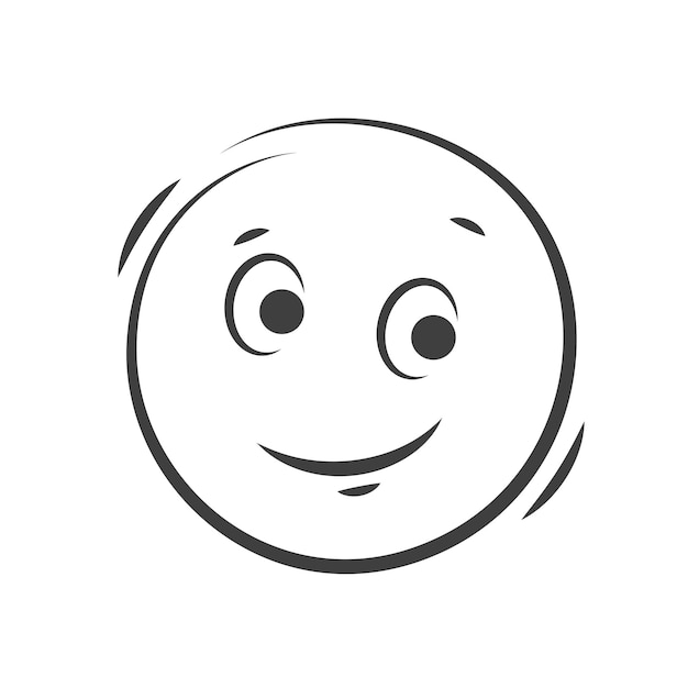 El icono del emoticon es una cara sonriente feliz, un emoji aislado sobre un fondo blanco.