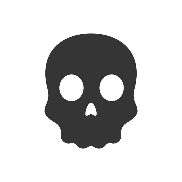 El icono de emoticon negro de Skull Danger es una ilustración vectorial aislada
