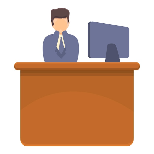 Icono de empleado de oficina despedido Icono vectorial de empleado del despacho despedido para el diseño web aislado sobre fondo blanco