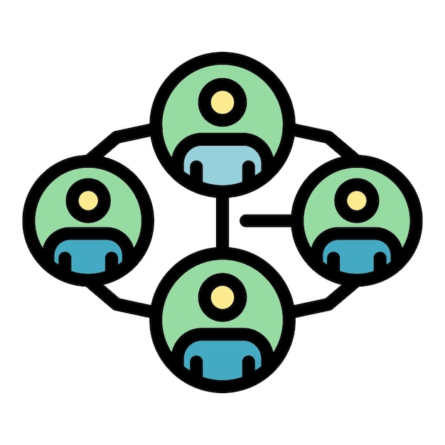 Icono de la empresa de reestructuración Contorno de la empresa de reestructuración icono vectorial color plano aislado