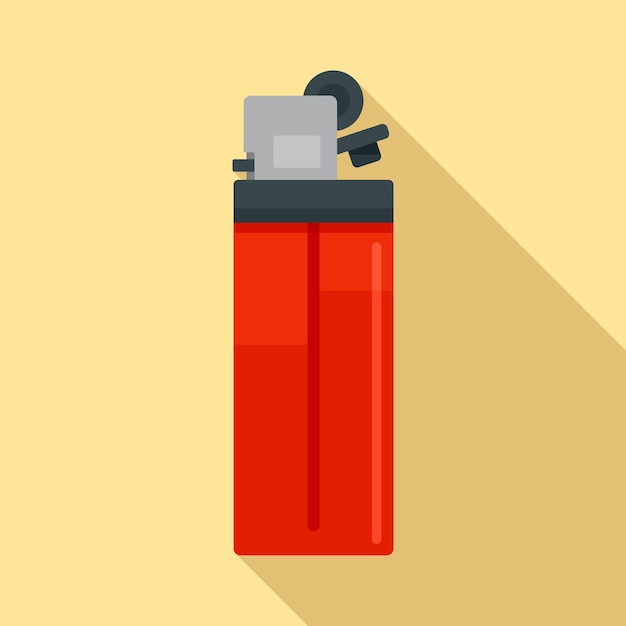 Icono de encendedor de cigarrillos de plástico Ilustración plana del icono vectorial de encendidor de cigarrillas de plástico para diseño web