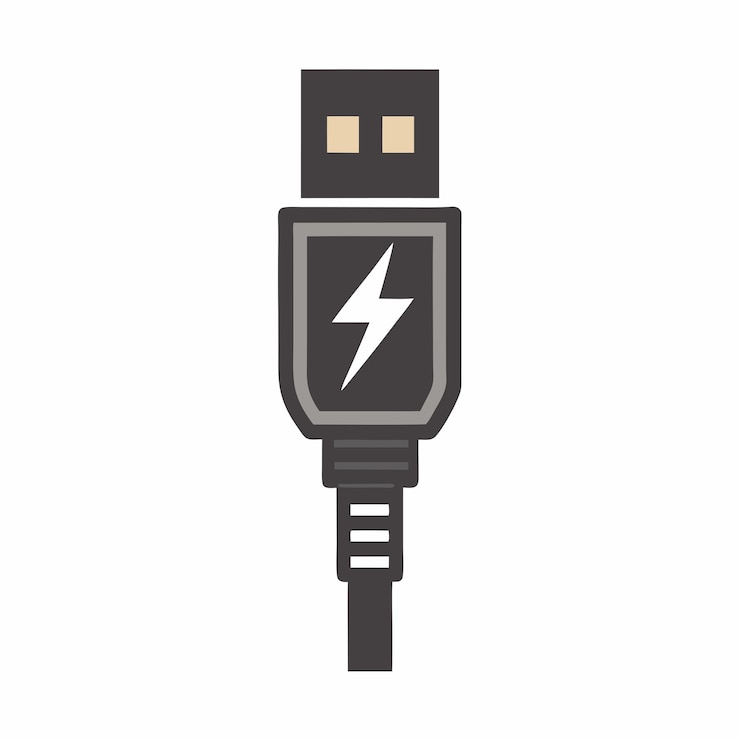 Vector ícono de enchufe de carga usb ilustración vectorial en un fondo blanco aislado 3