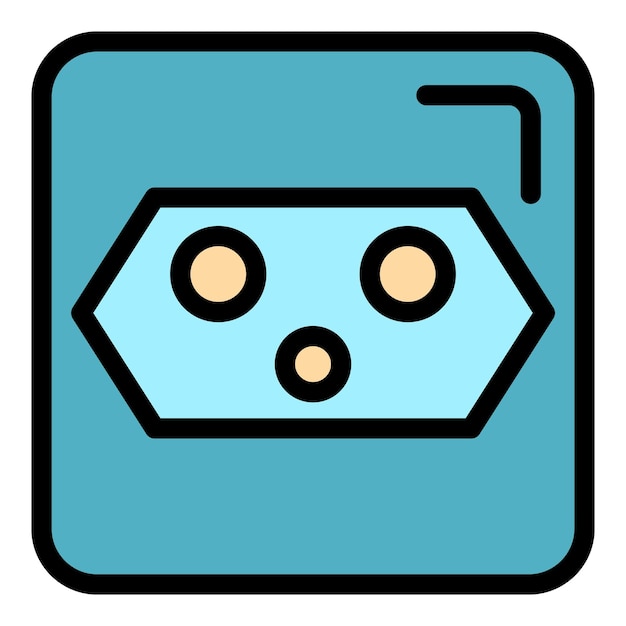 Icono del enchufe de la casa Contorno del icono vectorial del encuentro de la casa Color plano aislado