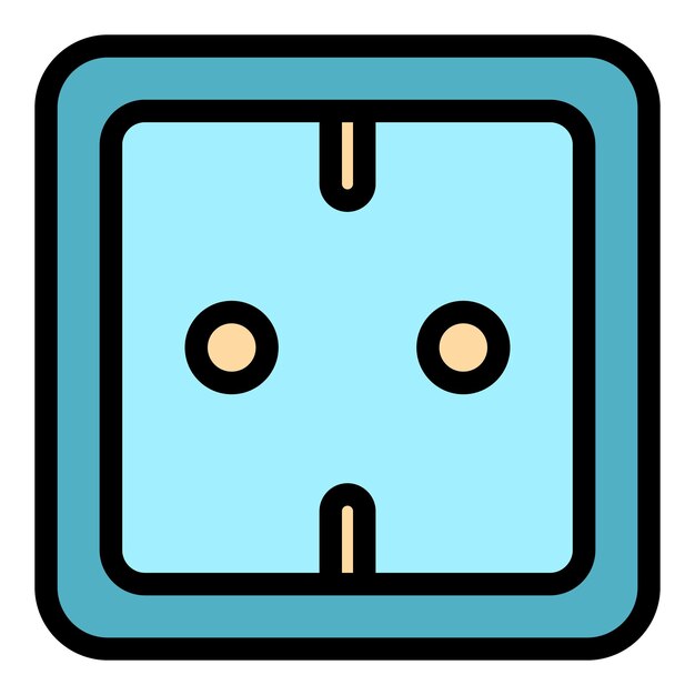 Icono del enchufe de energía Contorno del icono del vector del encuentro de energía Color plano aislado