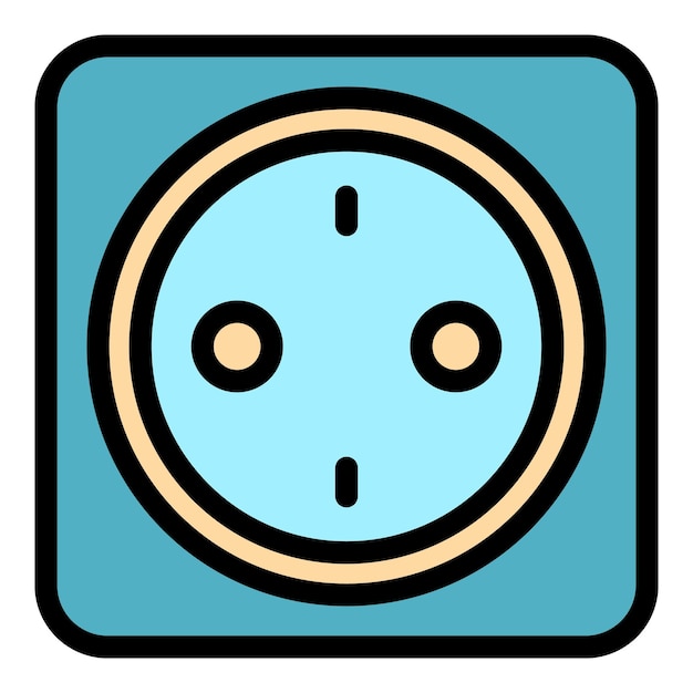 Icono del enchufe de la habitación Contorno del icono vectorial del encuentro de la habitación Color plano aislado