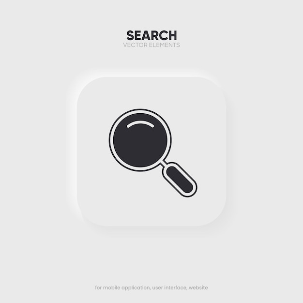 icono de encuesta de análisis de investigación de búsqueda de botón pulsador de búsqueda 3d para el sitio web de la aplicación móvil de redes sociales