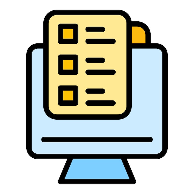 Icono de encuesta de estudiantes web Contorno de icono de vector de encuesta de estudiantes web para diseño web aislado en color de fondo blanco plano