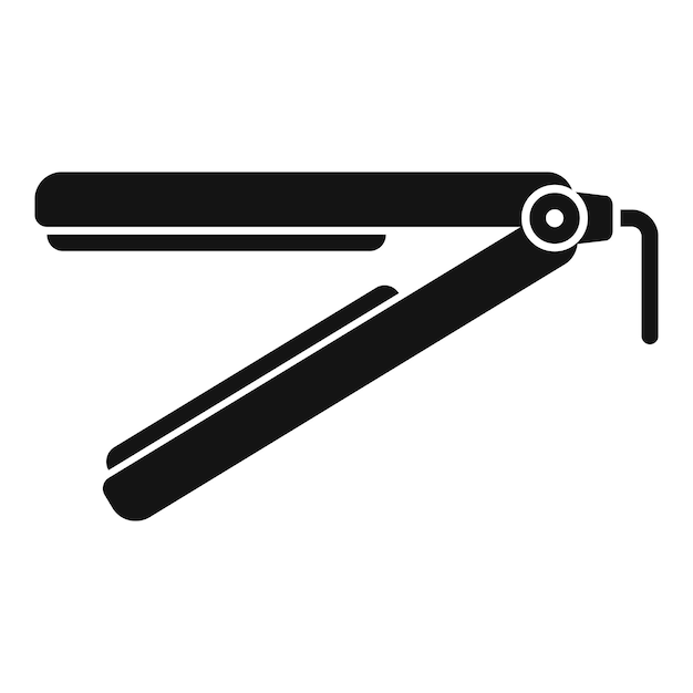 Icono de enderezador de cabello en estilo simple aislado sobre fondo blanco