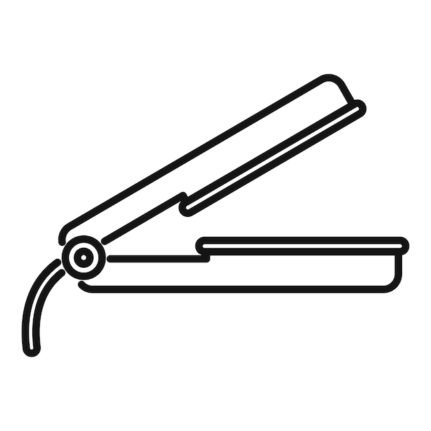 Icono de enderezador de cabello que muestra el hierro de enderezamiento de cabello para salones de belleza