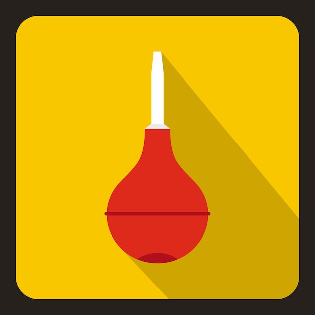 Icono de enema en estilo plano con larga sombra Símbolo de tratamiento ilustración vectorial