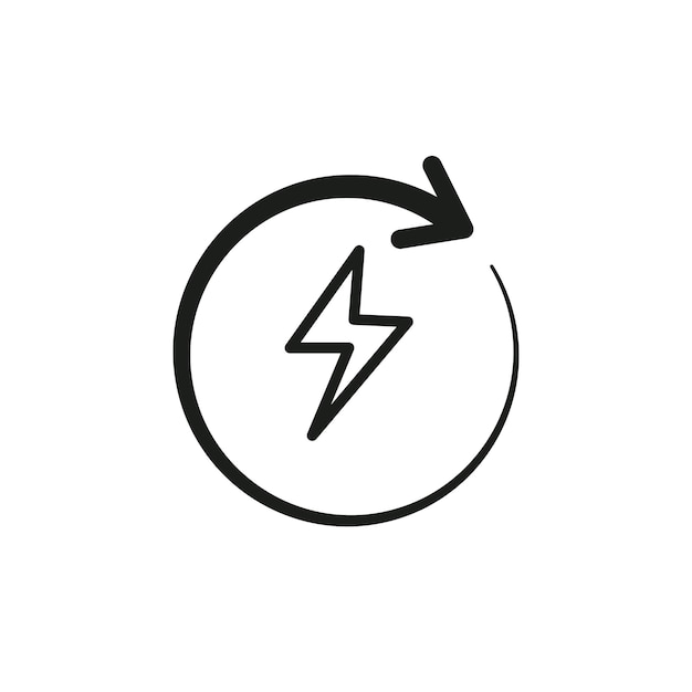 Ícono de energía alternativo Marca de símbolo en estilo esquema
