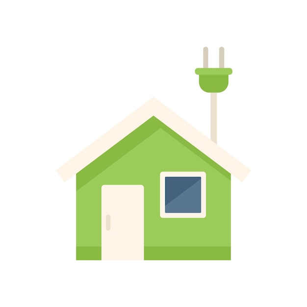 Icono de energía de casa ecológica vector plano Guardar recurso de ecología eléctrica aislado