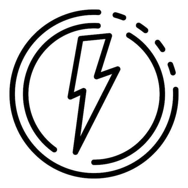 Icono de energía eléctrica Icono de vector de energía eléctrica de esquema para diseño web aislado sobre fondo blanco