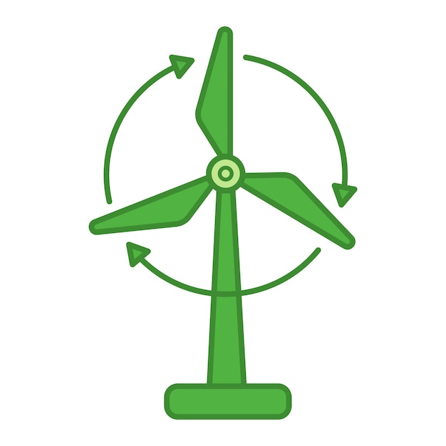 Vector icono de la energía eólica verde