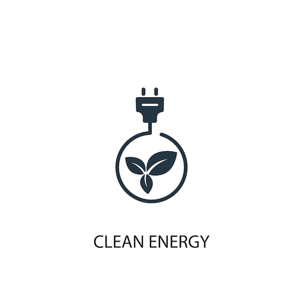 Icono de energía limpia. Ilustración de elemento simple. Diseño de símbolo de energía limpia de la colección de energía alternativa. Se puede utilizar para web y móvil.