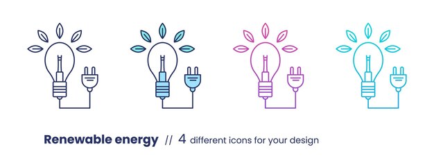 Icono de energía renovable, concepto ambiental esg.