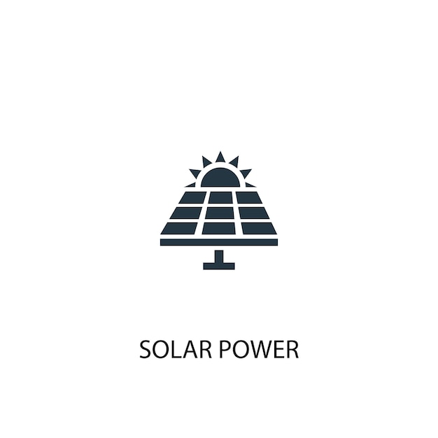 Icono de energía solar. Ilustración de elemento simple. Diseño de símbolo de energía solar de la colección de energía alternativa. Se puede utilizar para web y móvil.