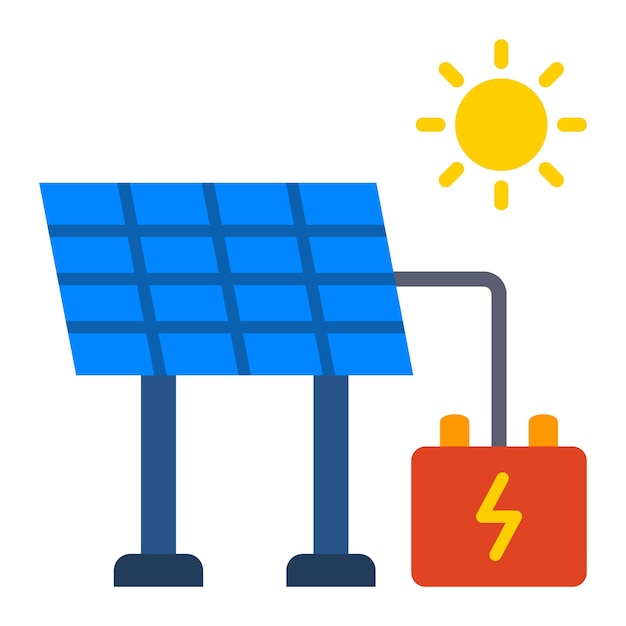 Vector icono de la energía solar