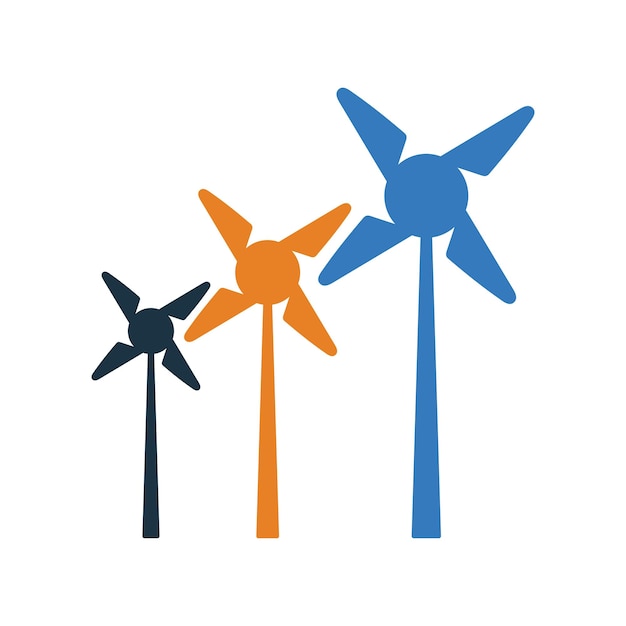 Icono de energía del ventilador de energía eólica Logotipo vectorial editable