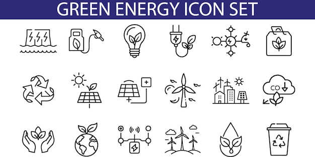 El icono de la energía verde es sostenible y respetuoso con el medio ambiente