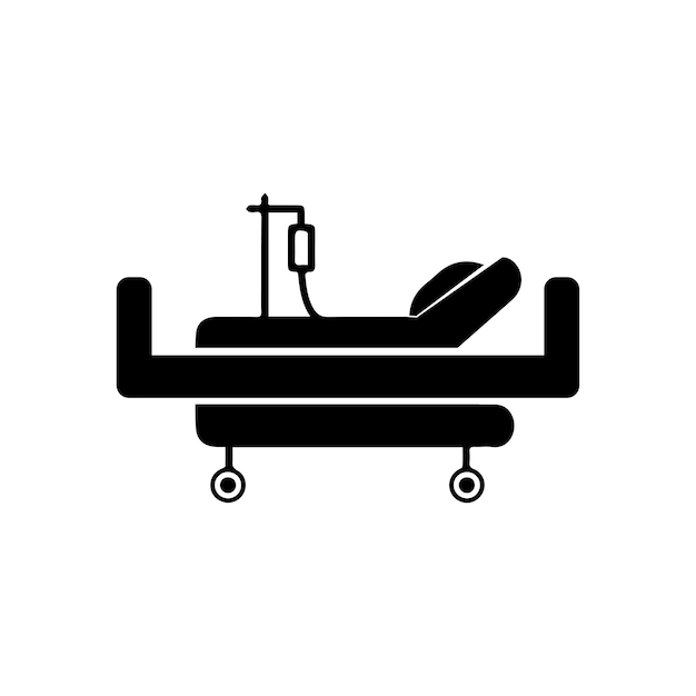 Icono de enfermedad en cama de hospital