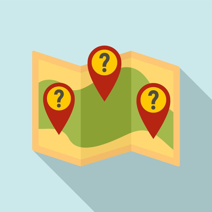 Vector icono de enfermedad de mapa de preguntas ilustración plana del icono de vector de enfermedad de mapa de preguntas para diseño web