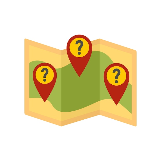 Icono de enfermedad de mapa de preguntas Ilustración plana del icono de vector de enfermedad de mapa de preguntas para diseño web