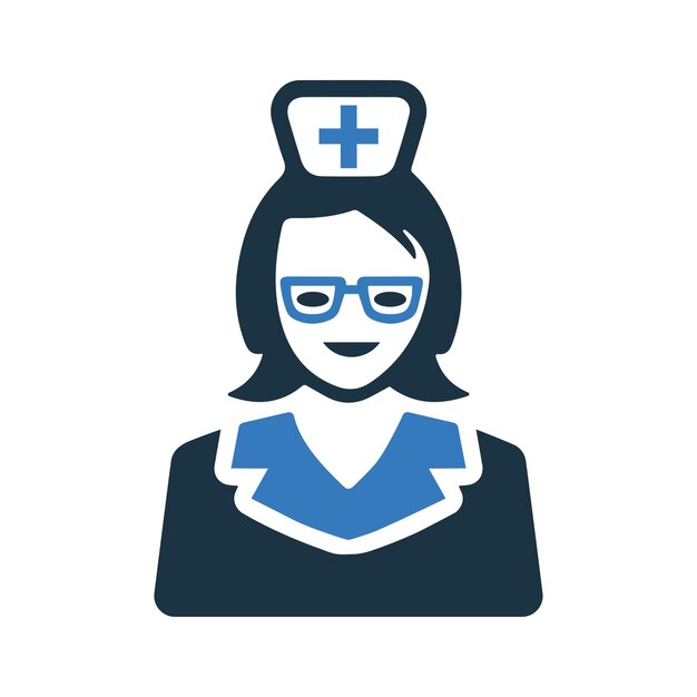 Icono de enfermera de atención Diseño vectorial editable simple aislado en un fondo blanco