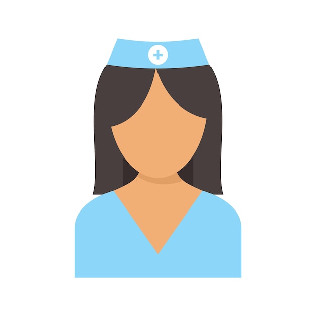 Icono de enfermera de emergencia Ilustración plana del icono de vector de enfermera de emergencia aislado sobre fondo blanco