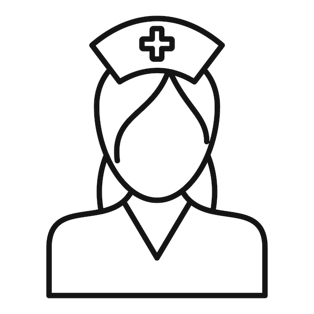 Icono de enfermera del equipo Icono de vector de enfermera del equipo de esquema para diseño web aislado sobre fondo blanco