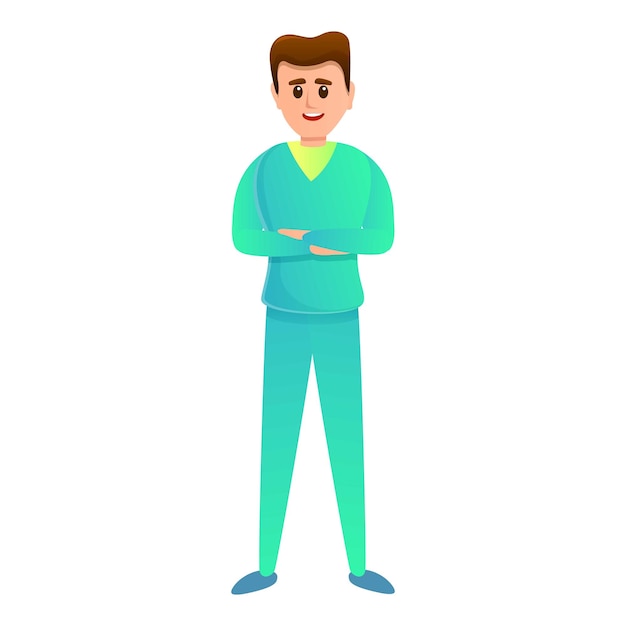 Icono de enfermero feliz Icono vectorial de enfermero alegre para diseño web aislado sobre fondo blanco