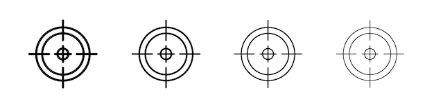 Icono de enfoque de objetivo señal de ilustración plana