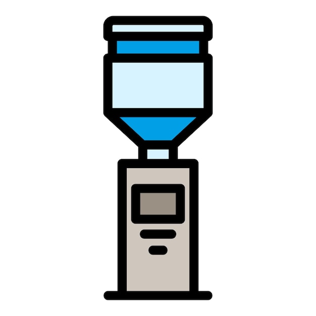 Icono de enfriador de bebidas contorno icono de vector de enfriador de bebidas para diseño web aislado en color plano de fondo blanco