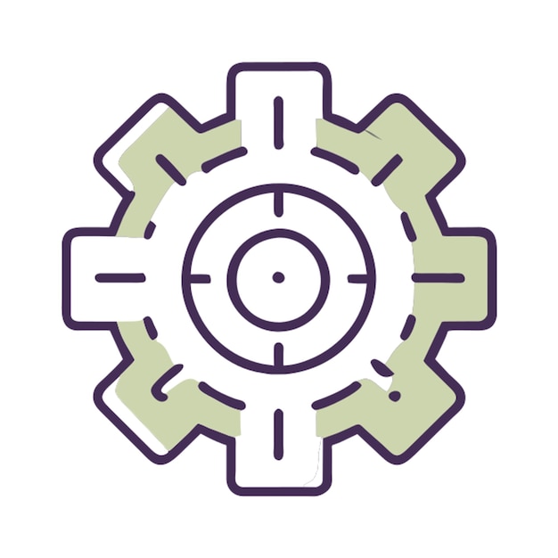 icono de engranaje con contorno de color