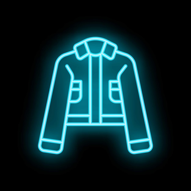 Icono de engranaje deportivo vector de contorno Ropa de motociclista Moda bicicleta color neón aislado en negro