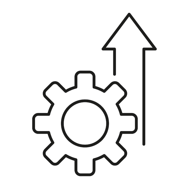 Icono de engranaje de flecha Símbolo de tecnología Ilustración vectorial