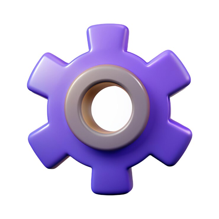 icono de engranaje renderizado en 3D