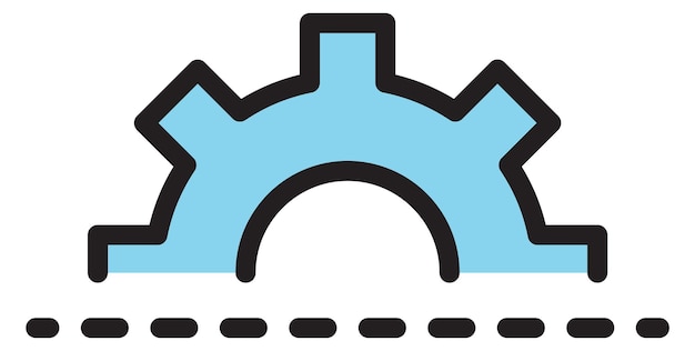 Icono de engranaje Símbolo de color de proceso de estrategia empresarial aislado sobre fondo blanco