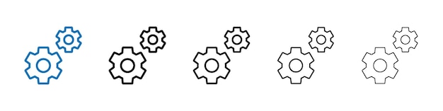 Icono de engranajes Logotipo vectorial de esquema para la aplicación web