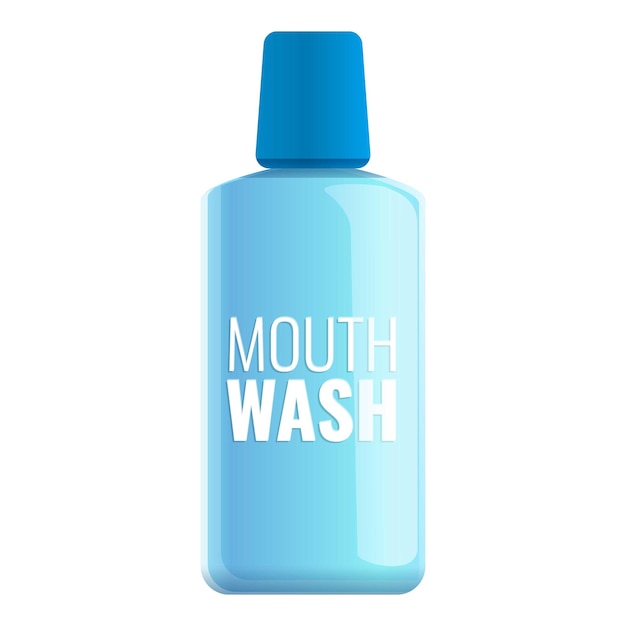 Icono de enjuague bucal cosmético Icono vectorial de enjuage bucal costético para diseño web aislado sobre fondo blanco
