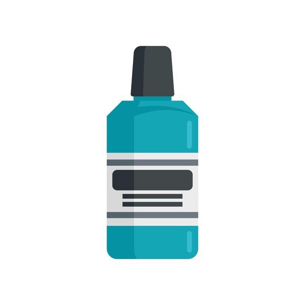 Icono de enjuague bucal de menta vector plano Producto dental Botella de diente aislada