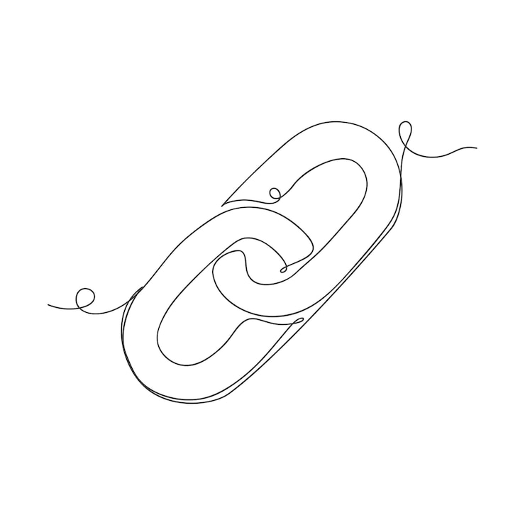 Vector icono de enlace de arte de línea continua símbolo de cadena de hipervínculo ilustración vectorial