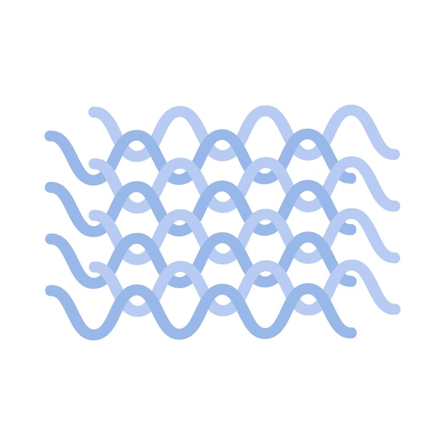 Vector icono de enlace de cadena de malla ondulada de desechos metálicos planos